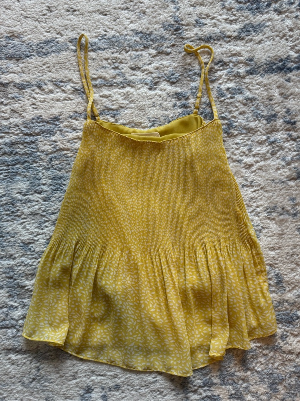Women’s Yellow Printed Spaghetti Strap Tank Top